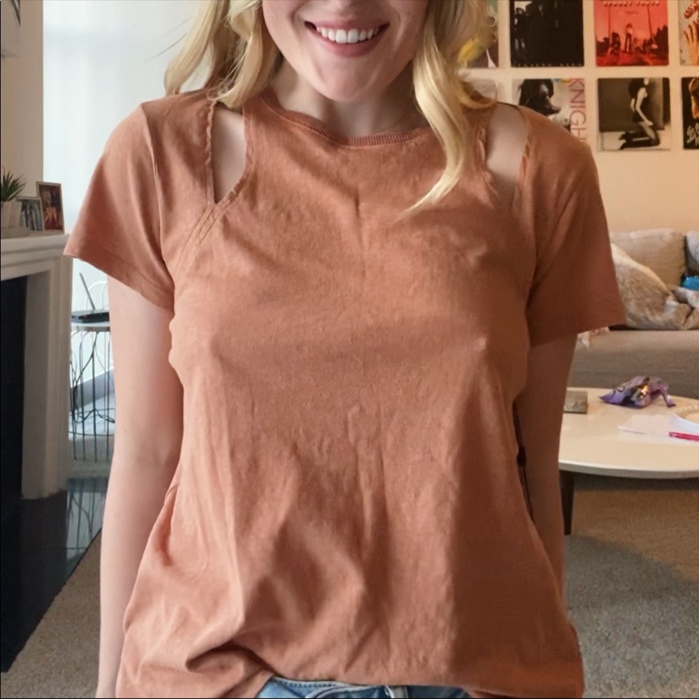 BCBG Orange T-Shirt with Slits